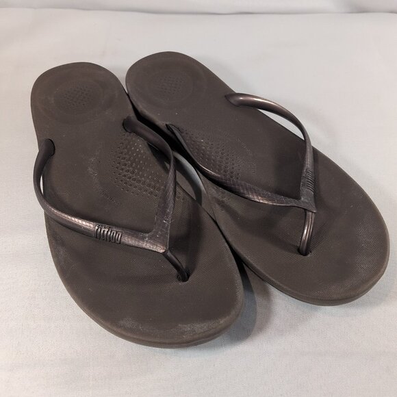 Fit Flops Iqushion Flip Flop Sandals Brown Thong US 8 EU 39 UK 6 Bronze - Picture 1 of 16